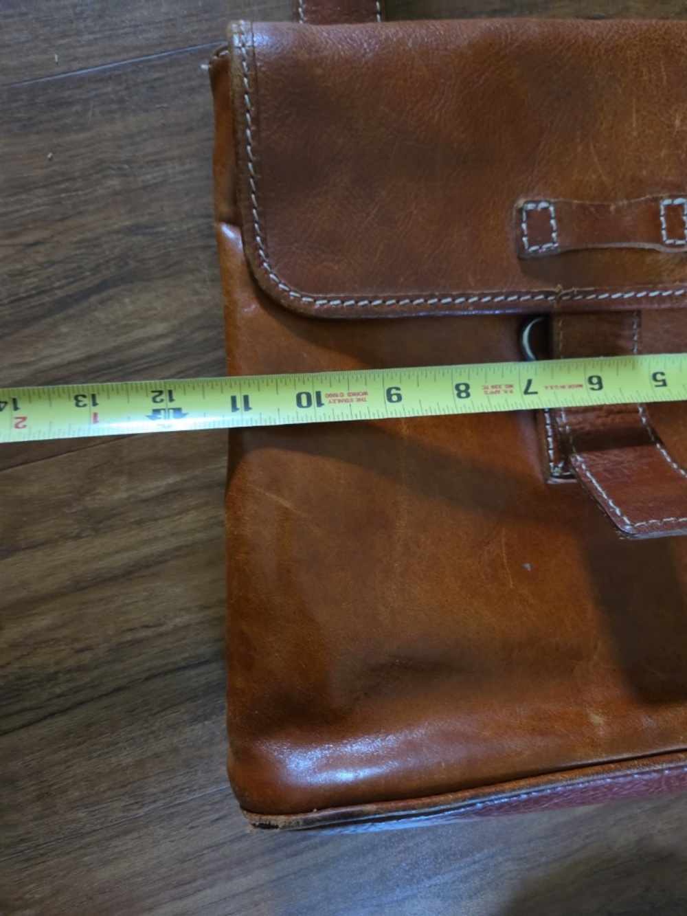 Genuine Alessia Italian Leather Brown Saddle Messenger Bag - Picture 13 of 15